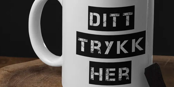 Lag kopp med tekst og trykk