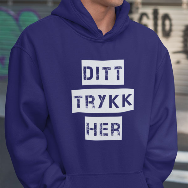 Personlig designet hettegenser i livlige farger og tilpasset tekst